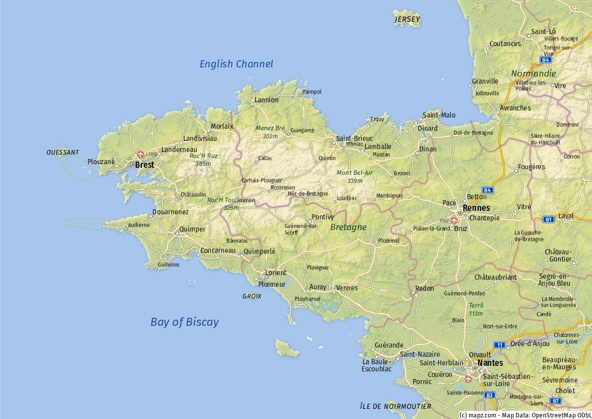 landkarte bretagne Bretagne Karte Der Beste Uberblick Uber Den Nordwesten Frankreichs landkarte bretagne