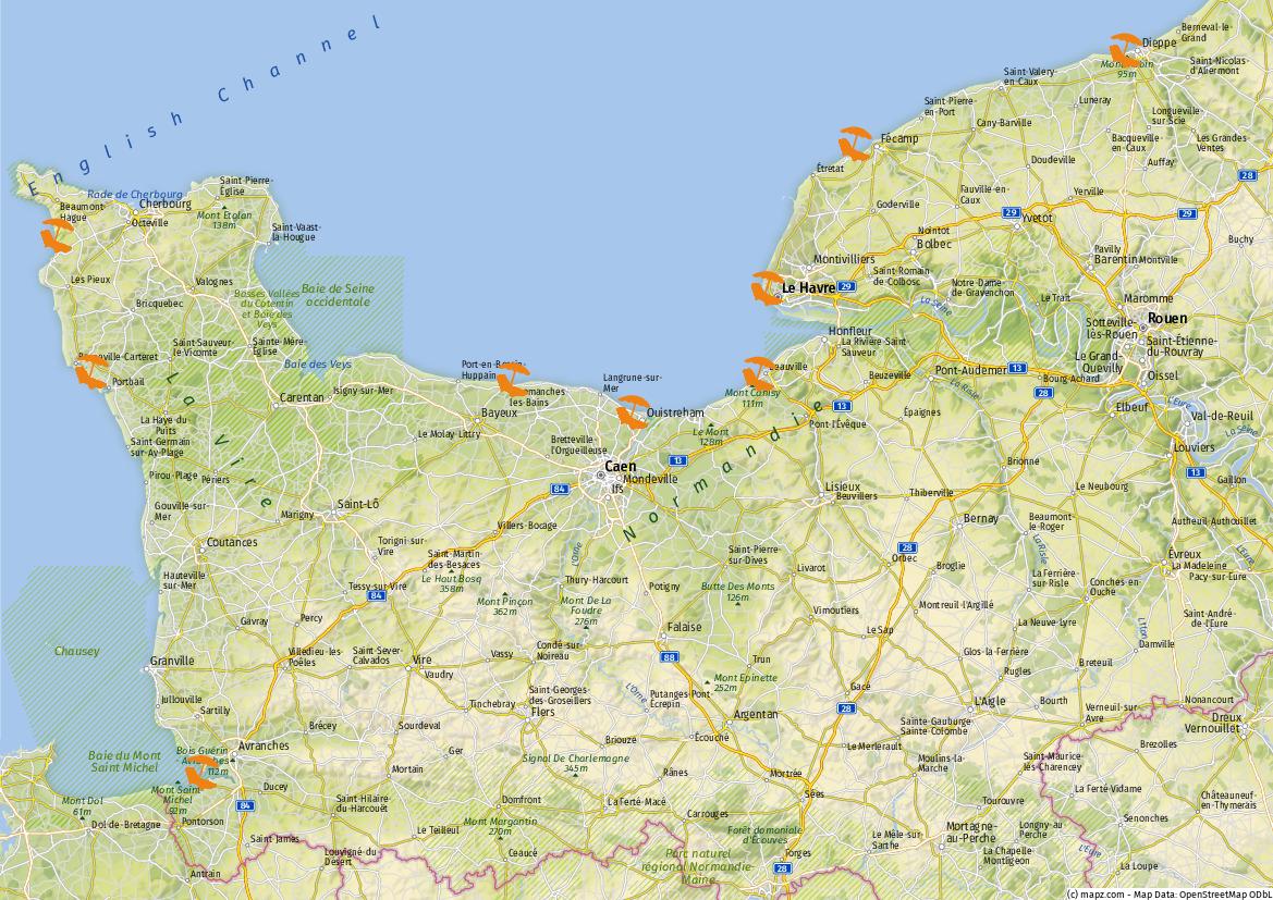 Normandie Karte: Der beste Überblick über den Norden Frankreichs